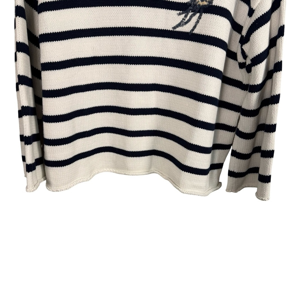 Demylee Striped Oversized Sweater with Floral Sequin Design Size S Parisian - Picture 11 of 13